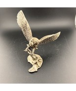 Vintage Pewter Flying Owl On Branch The Hamilton Mint ca 1975 - $28.05