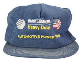Vintage Black &amp; Decker Heavy Duty Automotive Power Tools Denim Hat Cap - £8.14 GBP