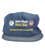Vintage Black &amp; Decker Heavy Duty Automotive Power Tools Denim Hat Cap - $193.46 MXN