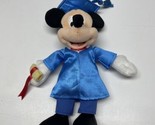Disney Parks Mickey Mouse Graduate Graduation Blue Cap &amp; Gown Plush 12&quot; KG - £11.72 GBP