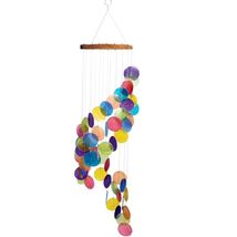 Barry Owens BV1025 Spiral Stairway Capiz Wind Chime, Rainbow - $24.98