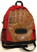 Reds Heads Cincinnati Reds Baseball Mitt Glove Kids School Backpack MLB Promo - £8.56 GBP