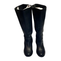 Clarks Malia Women&#39;s Boots 9M Black Leather Side Zip Knee-High Boots Riding - $77.39
