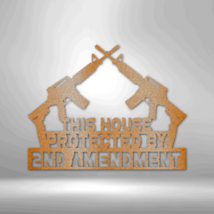Protected by 2nd Amendment Steel Sign Laser Cut Powder Coated Home &amp; Off... - £41.57 GBP+