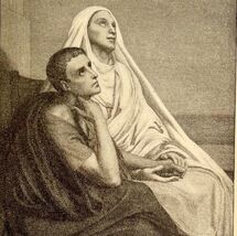 Augustin And Mother Monica Victorian Print 1901 Woman History Ephemera D... - €17,15 EUR
