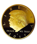 24K Gold-Plated Donald J. Trump 2017 President Eagle Seal - 1 Oz Round - £16.65 GBP