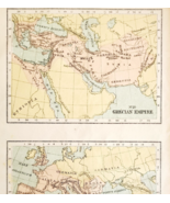 1920 Map Grecian And Roman Empires Bible Page Christian Collectible DWG5 - $460.23 MXN
