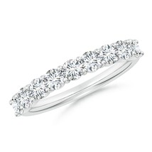 Angara Lab-Grown 1.12 Ct Round Diamond Half Eternity Wedding Ring in Silver - £668.13 GBP
