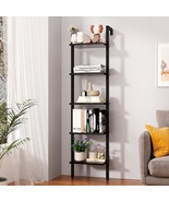 Ymyny 5 Tiers Narrow Ladder Bookcase, Industrial Wall Mounted Bookshelf,... - $1,120.81 MXN