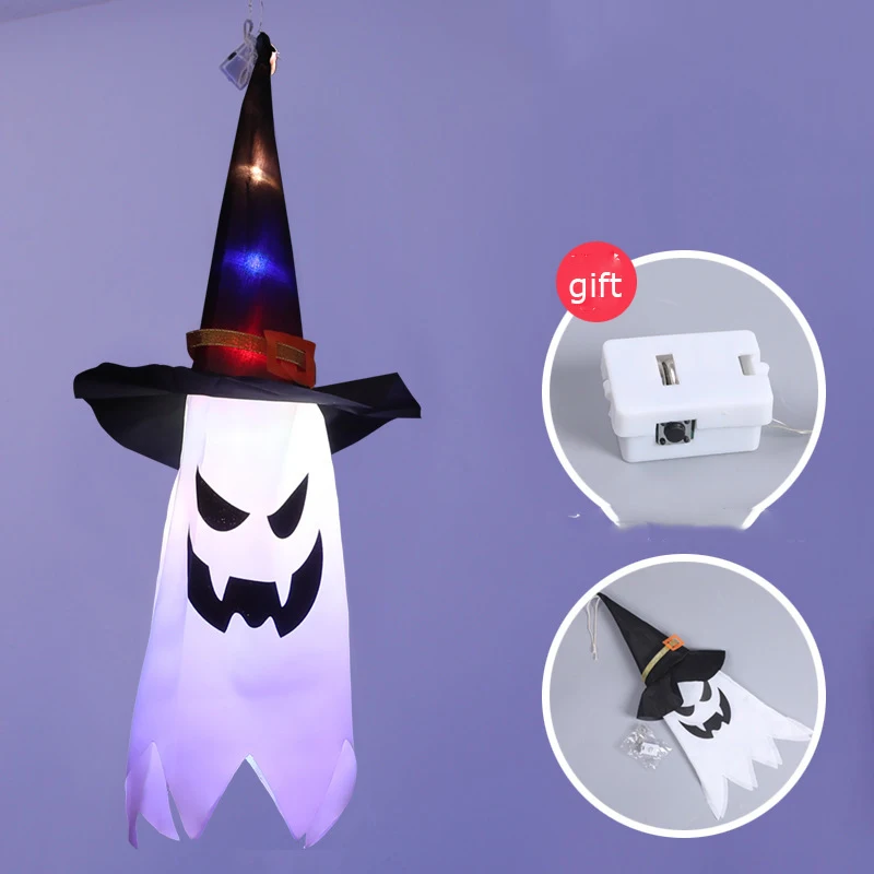  Large LED Outdoor Light With Battery Hanging Ghost Party Dress Up Glowing Spook - £82.41 GBP