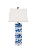 Blue and White Square Inlay Table Lamp 25&quot; - £256.43 GBP