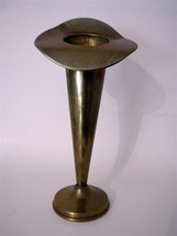 S W FARBER New York c1920 Art Deco Brass 10&quot; Bud Vase Jack In Pulpit Style - $33.25