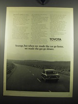 1971 Toyota Corona Car Ad - Strange, but when we made the car go faster - £14.54 GBP
