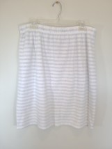 Women’s JK America Coastal Tan White Knee Length Striped Skirt Size 18/20 - $11.35
