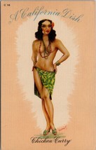 California Dish Sexy PinUp Risque Woman Chicken Curry A/S Justmet Postcard Y20 - £10.41 GBP