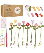 WaldyWop Crochet Kit for Beginners 8 Flower Bookmarks Knitting Kit w/Ste... - $52.09 CAD