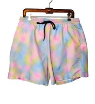 Miami Style Mens Pastel Tie Dye Swim Trunks Size XL Mesh Lining Drawstring Beach - £11.34 GBP
