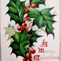 Raphael Tuck Holly Leaves And Berries Christmas Card Postcard No.500 190... - $27.50