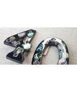 New Zealand Made Real Paua Shell Door Numbers 4 &amp; 0 - $20.07