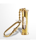 Handmade Brass Miniature Sand Timer Glass Key Chain Ring Gift Souvenir - £6.99 GBP