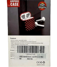 Full Protection Case For Airpods 2nd 1st Gen Black/White Dotted with Clip image 7