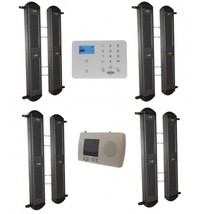 Comprehensive 2B-100 Solar Wireless Perimeter Beams &amp; KP GSM Dialler System - £876.94 GBP