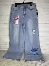 Disney Lilo and Stitch Angel Scrump Wide Leg Straight Denim Jeans Junior... - $99.00