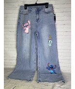 Disney Lilo and Stitch Angel Scrump Wide Leg Straight Denim Jeans Junior... - £78.89 GBP