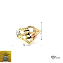 10K Gold Three Tone Heart  E Ring - £83.92 GBP