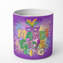 Caroline&#39;s Treasures WDK4656CDL Mardi Gras King 10 oz Decorative Soy Candle Natu - £37.16 GBP