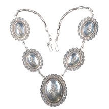 Clendon Pete Navajo for Rocking Horse Ranch sterling concho necklace - $940.75