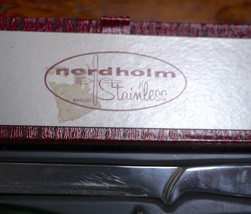 Vintage Mid Century Nordholm Sweden Stainless Steel Serving Carving Fork + Knife - £29.56 GBP