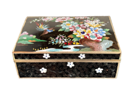 Stunning Old Japanese Cloisonne Enamel Decorative Trinket Box - $246.51