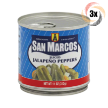 3x Cans San Marcos Sliced Jalapeno Peppers Vegetable | 11oz | Fast Shipp... - £13.80 GBP