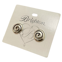 Brighton Vertigo Collection Silver Plated Finish Spiral Swirl Mini Post Earrings - $19.35