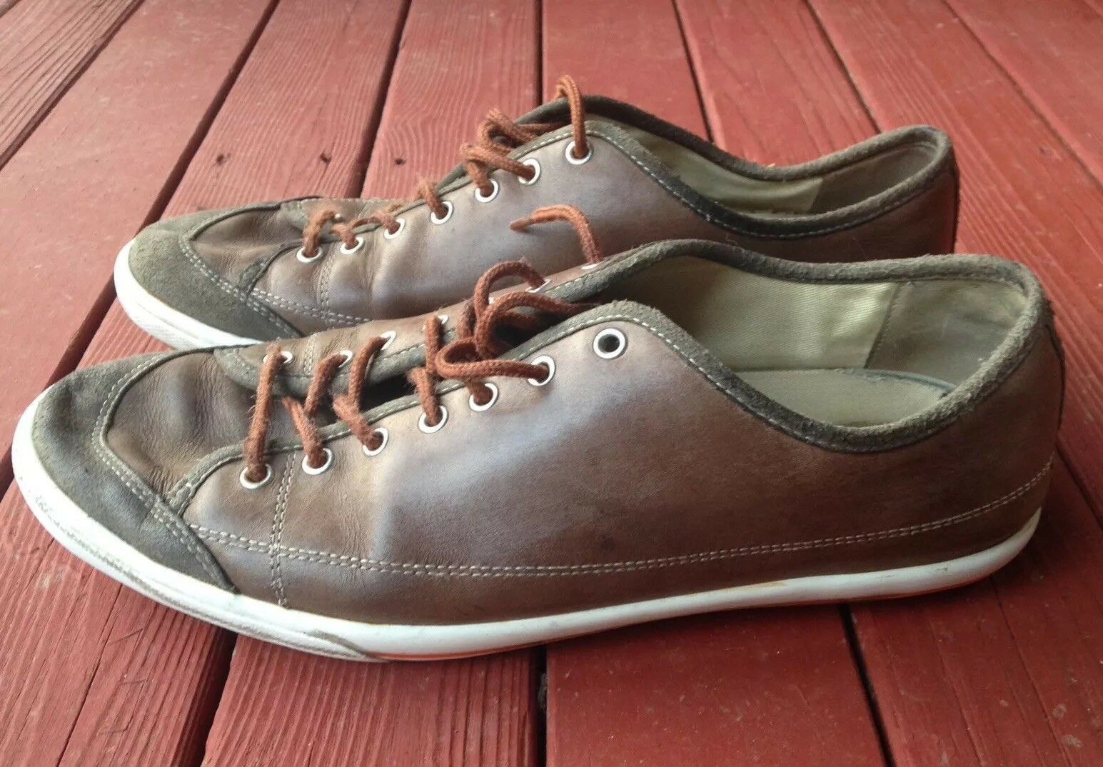 Cole Haan Brown Low Profile Leather Sneakers Size 11 - £25.73 GBP