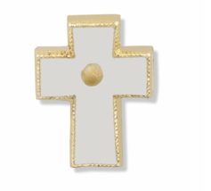 Gold Enameled Cross Lapel With Mustard Seed Pin - £19.65 GBP