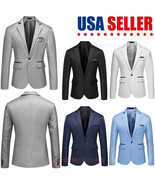 Men&#39;s Tuxedo Jacket Notched Lapel One Button Suit Blazer for Dinner Wedd... - £19.29 GBP+