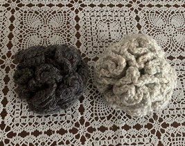 Handmade Crochet Gray Two Brain Ball Dog Cat Toys Soft Cuddly Washable Fun - £10.25 GBP