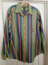 Lauren Ralph Lauren Flag Logo Striped shirt Multi Color Womens Size 16 V... - £22.82 GBP