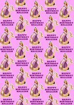 Disney Tangled Rapunzel Personalised Gift Wrap -Princess Rapunzel Wrapping Paper - $5.42