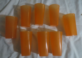 8 Orange Plastic Tumbers 22 0z each - $7.92