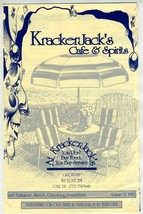 Kracker Jack&#39;s Cafe &amp; Spirits Menu 1997 Gettysburg Pennsylvania Haunted ... - £14.08 GBP