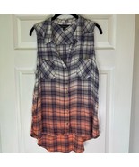 Rock &amp; Republic Sleeveless Button Down Women’s Ombré Embellished Top Siz... - $14.43 CAD
