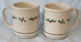 Longaberger Woven Traditions Holly Large Mug 4&quot;, Pair - £19.48 GBP