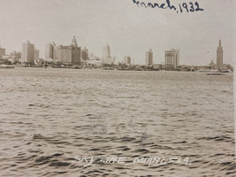 Old VTG Real Photo Postcard RPPC Sky Line Buildings Miami Florida 1932 1930s - £59.72 GBP