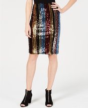 INC International Concepts I.N.C. Rainbow Sequined Pencil Skirt, Size Me... - $40.50