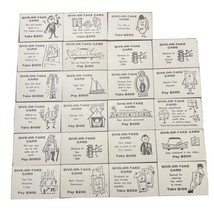 Game Parts Pieces Easy Money 1974 Milton Bradley 23 Give or Take Cards Only - $3.99
