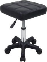 FURWOO Square Swivel Stool with Wheels PU Leather Rolling Stool Height  - $1,015.18 MXN