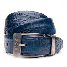 Emilio Genuine Exotic Alligator Belt Navy image 2